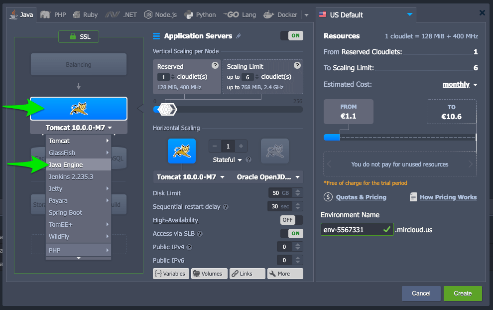 Choose Java Engine